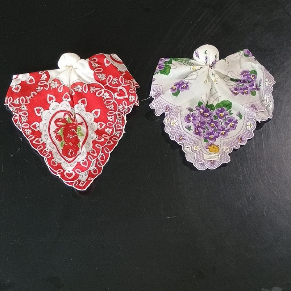 Hamilton Red and Purple Handkerchief Set Angels Craft